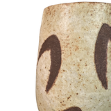 Brown Detailed Cream Pottery Vessel