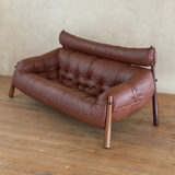 Tufted Cognac Leather MP-81 Sofa by Percival Lafer, 1970s