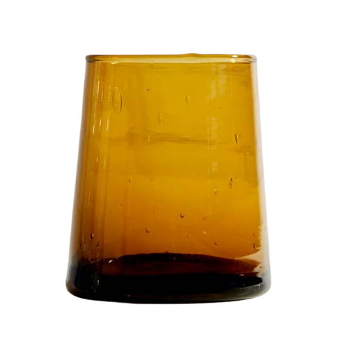 Set of 6 Small Moroccan Cone Glasses - Amber