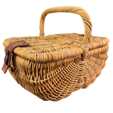 Picnic Basket with Leather Accents