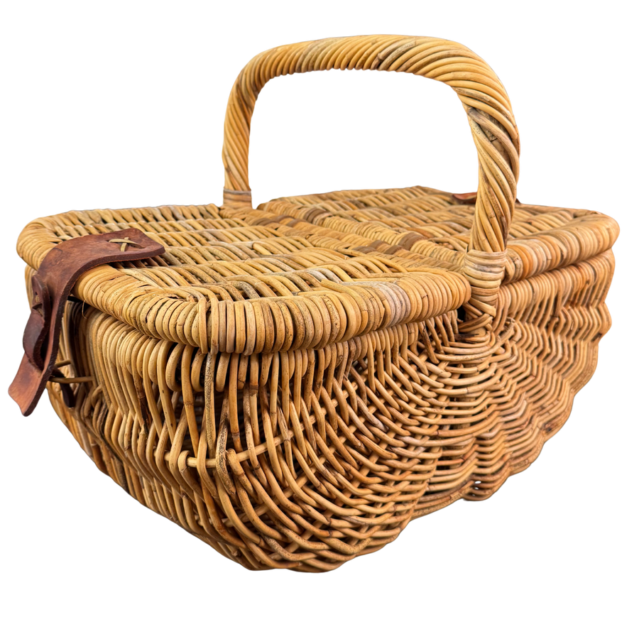 Picnic Basket with Leather Accents