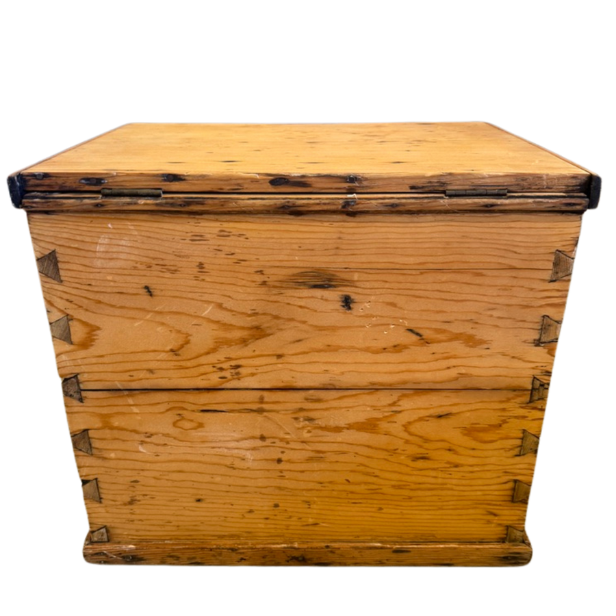 Vintage Handmade Pine Storage Box