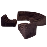 5 Piece Chocolate Corduroy Modular Sectional