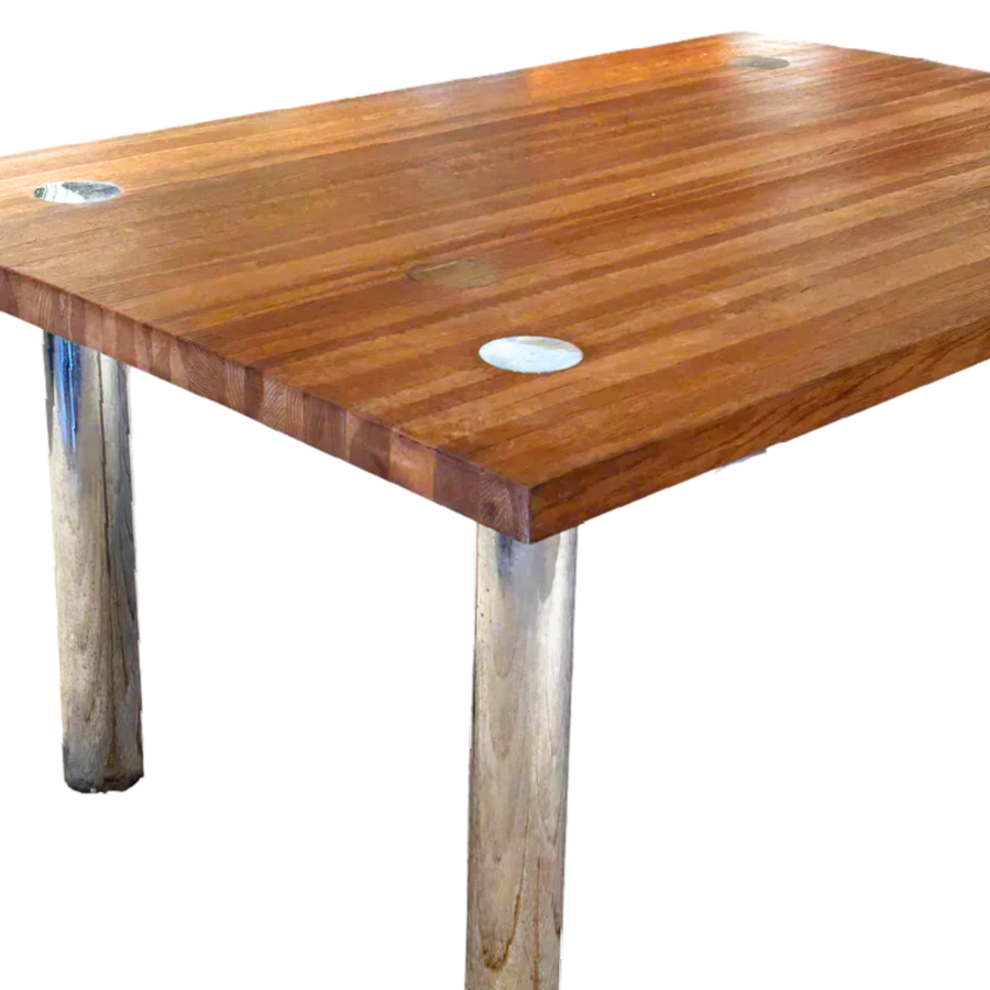 Chrome Leg Wood Desk