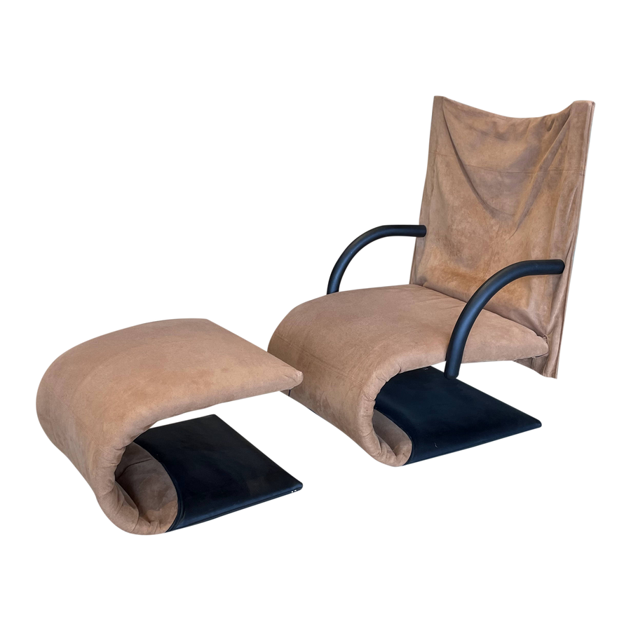 'Zen' Lounge Chair + Ottoman by Claude Brisson for Ligne Roset