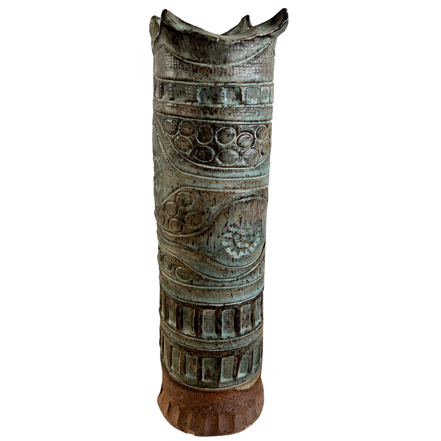 Hand Carved Crowned Vessel