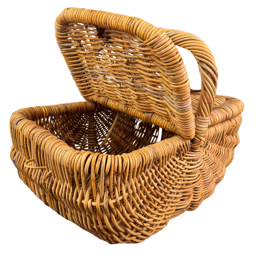Picnic Basket with Leather Accents