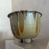 Footed Drip Glaze Studio Pottery Planter