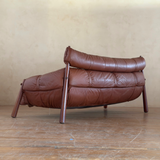 Tufted Cognac Leather MP-81 Sofa by Percival Lafer, 1970s.