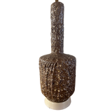 Pair of Textured Brown Ceramic Table Lamps