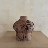 Abstract Relief Terracotta Vase