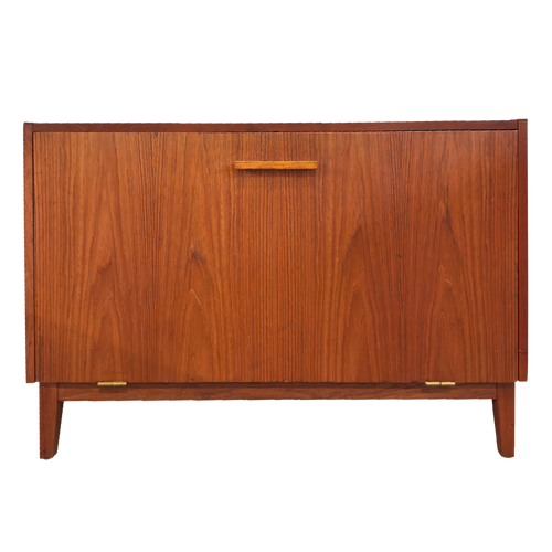 MCM Teak Front Pull Cabinet