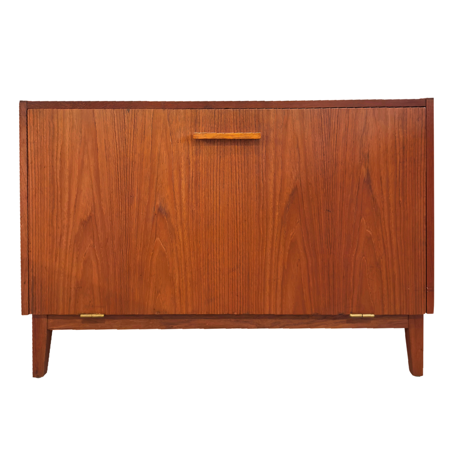 MCM Teak Front Pull Cabinet