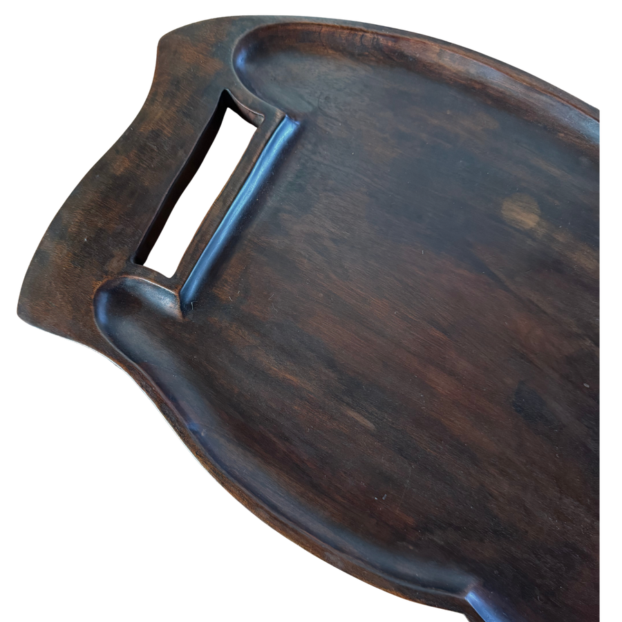 Hand Carved Mahogany Tray