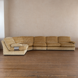 4 Piece Butter Velvet Italian Modular Sofa, 1970s