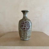 Organic Ribbed Stoneware Vase