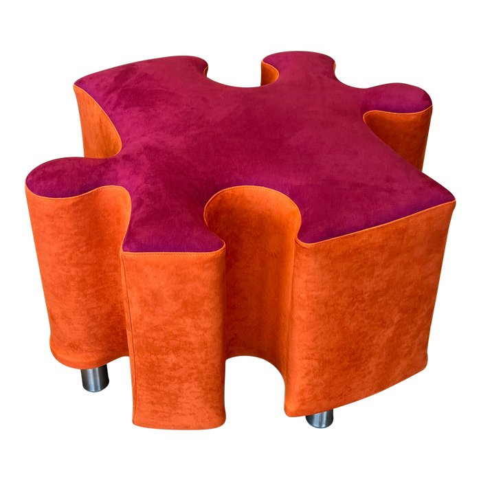 Puzzle Piece Upholstered Stool
