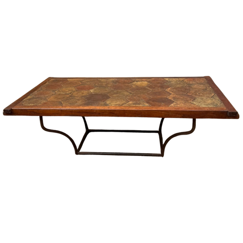 French Hexagonal Tile Coffee Table, 1960s