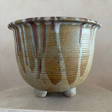 Footed Drip Glaze Studio Pottery Planter