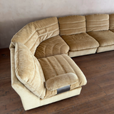 4 Piece Butter Velvet Italian Modular Sofa, 1970s