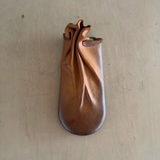 Vintage Camel Leather Wall Vase