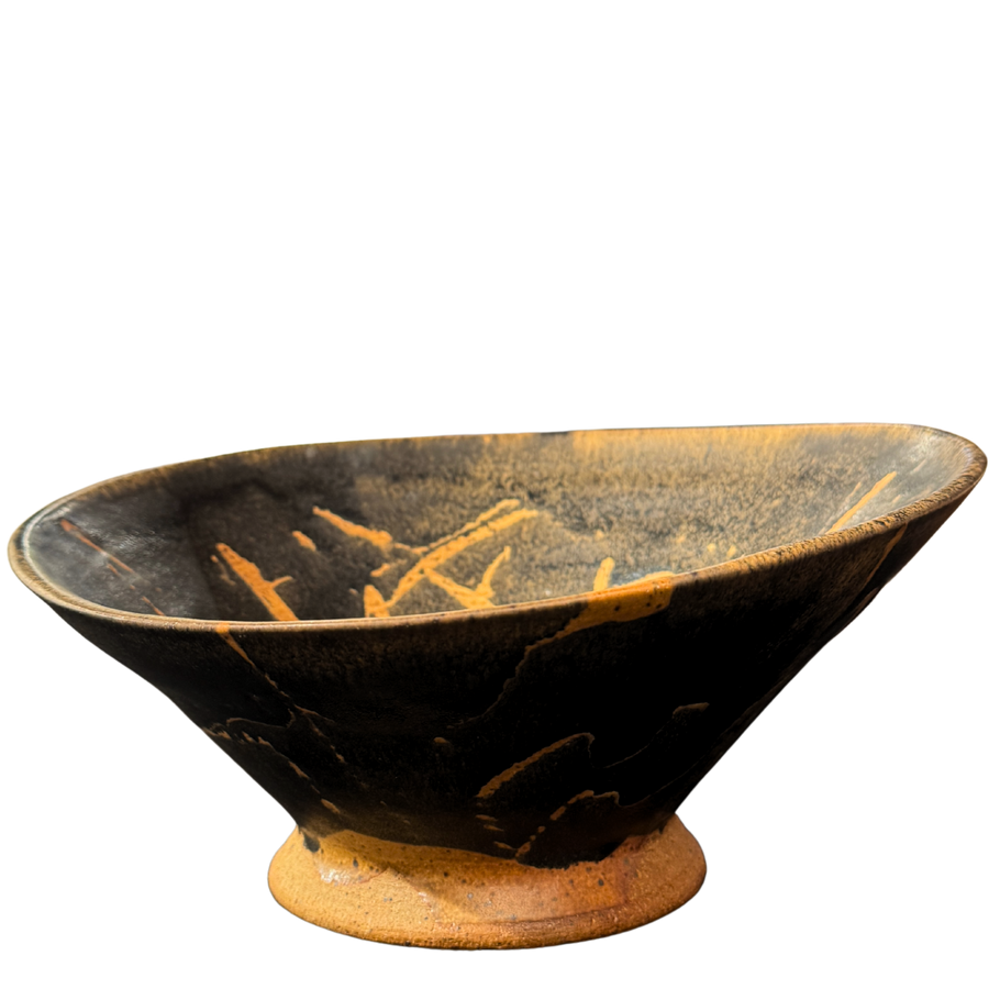 Stoneware Drip Glaze Fruit Bowl