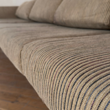 70s Custom Oak Carved 4 Seater Sofa