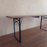 Pine and Iron Collapsible Garden Bench