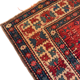 Vintage Red and Cream Wool Kilim