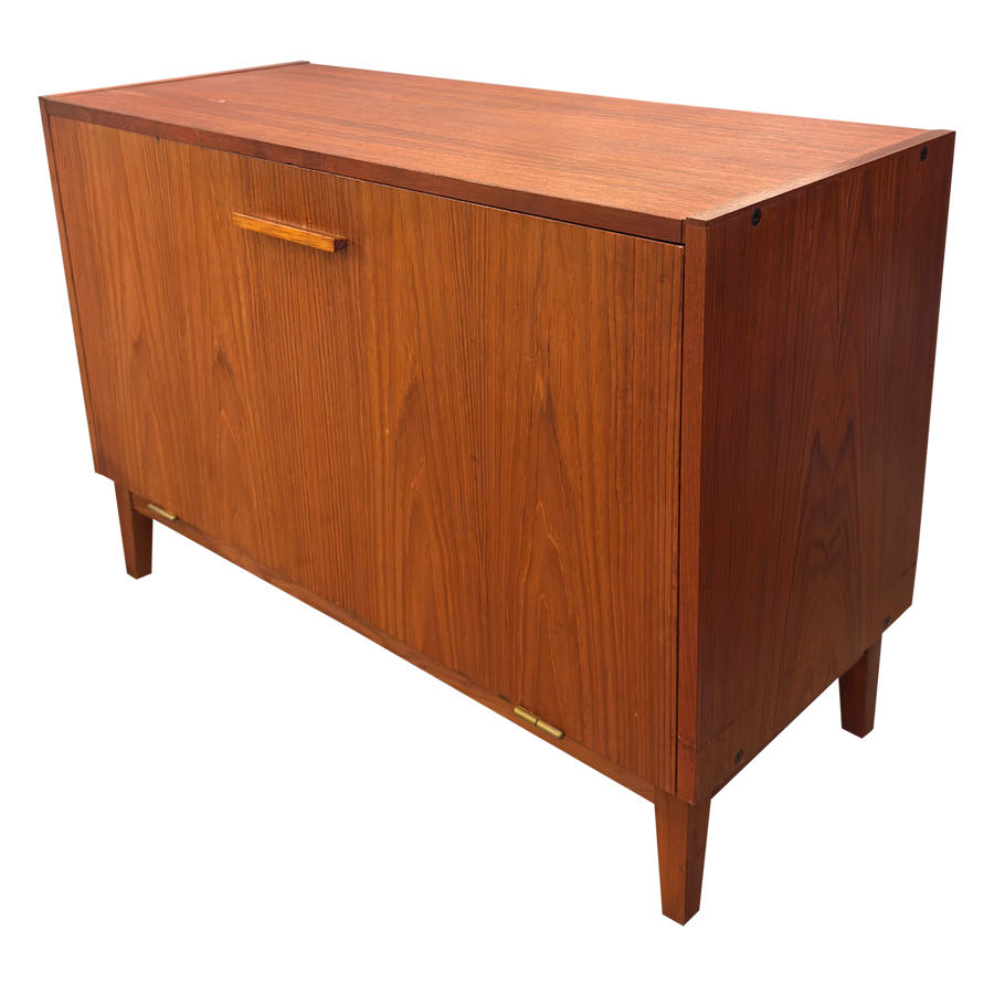 MCM Teak Front Pull Cabinet