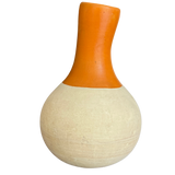 Burnt Orange and Cream Studio Ceramic Vessel