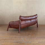 Tufted Cognac Leather MP-81 Sofa by Percival Lafer, 1970s.