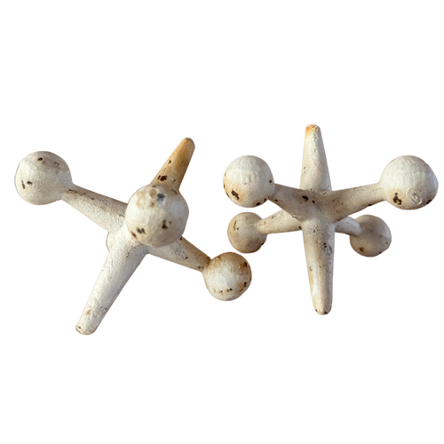 Pair of Ivory Cast Iron Jacks