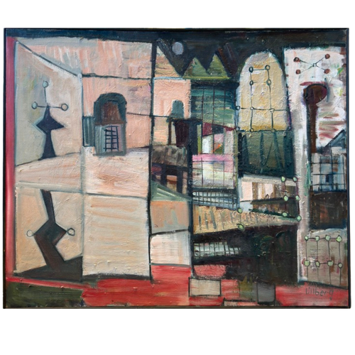 Vintage Abstract Architectural Painting