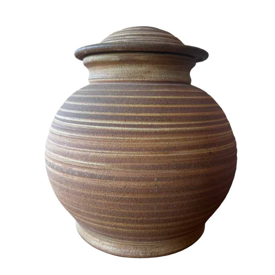 Lidded Tonal Swirl Vessel