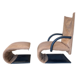 'Zen' Lounge Chair + Ottoman by Claude Brisson for Ligne Roset