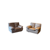 Italian Taupe Leather Chunky Armchair