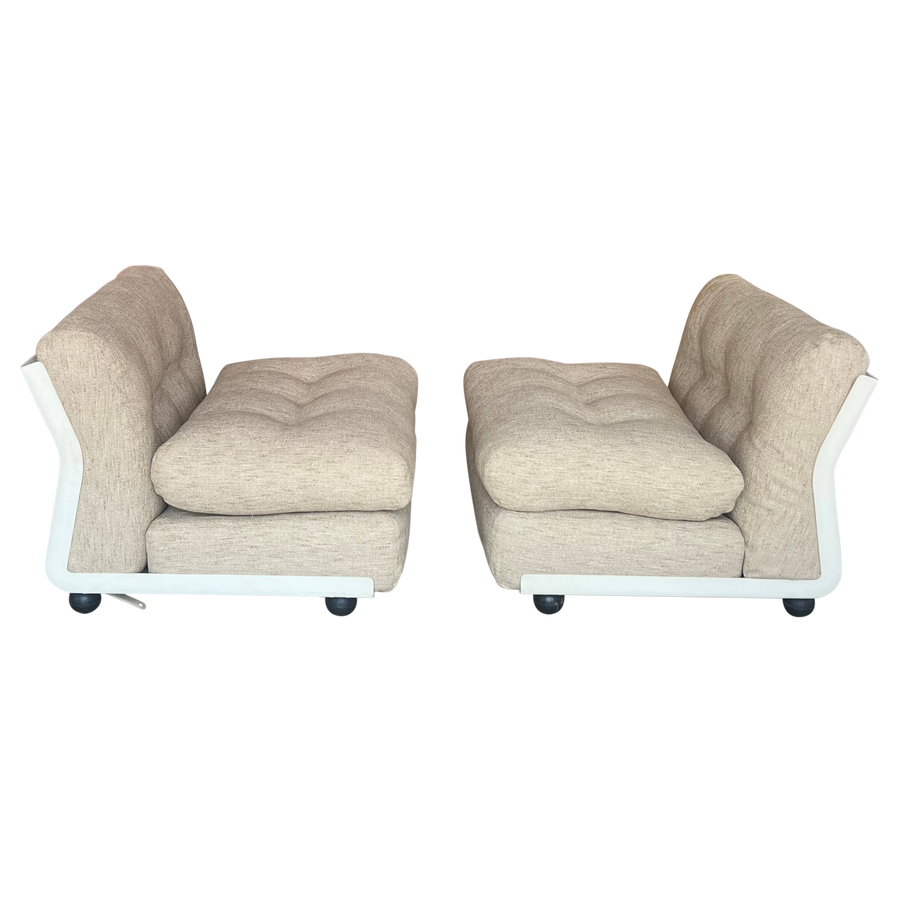 Pair of Upholstered Amanta Lounges by B + B Italia