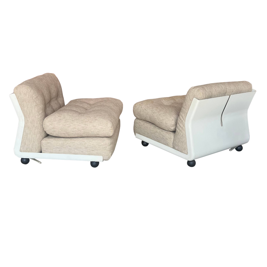 Pair of Upholstered Amanta Lounges by B + B Italia