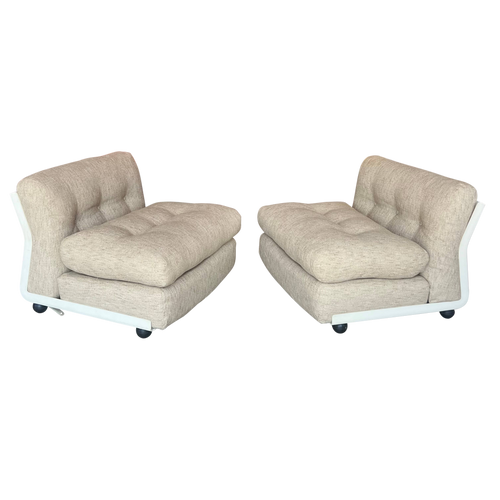 Pair of Upholstered Amanta Lounges by B + B Italia