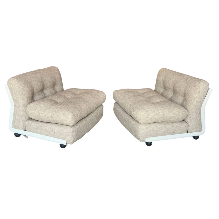 Pair of Upholstered Amanta Lounges by B + B Italia