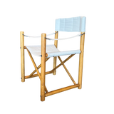 Set of 4 Canvas and Wood Chairs