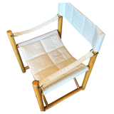 Set of 4 Canvas and Wood Chairs