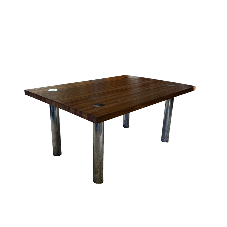 Chrome and Wood Desk