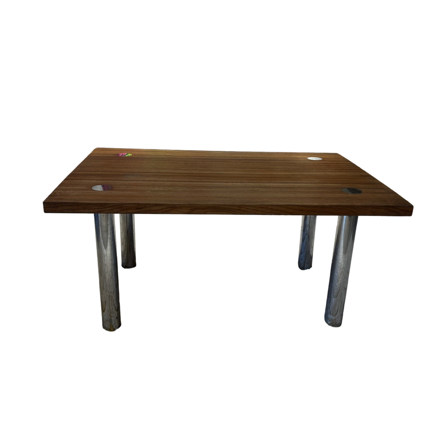 Chrome and Wood Desk