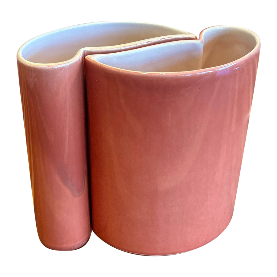 Pair of Coral Nesting Vases