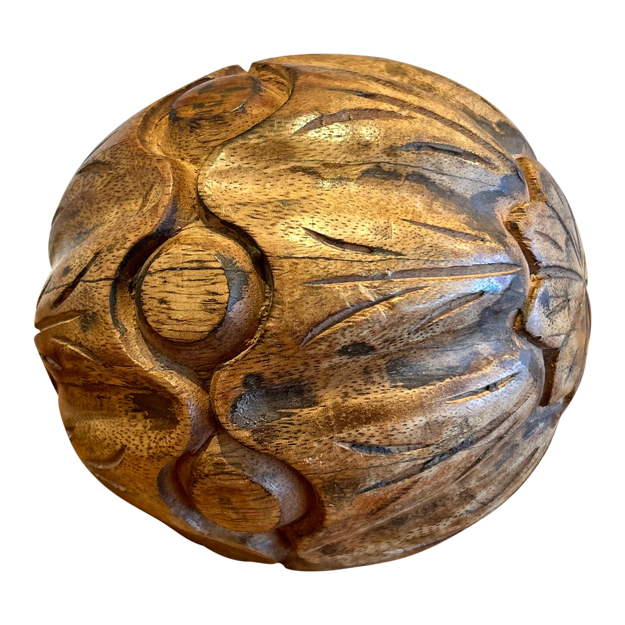 Etched Decorative Wood Ball