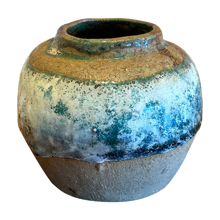 Turquoise Drip Glaze Vessel