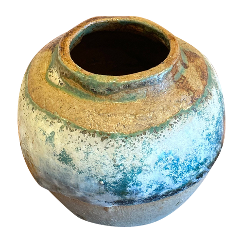 Turquoise Drip Glaze Vessel