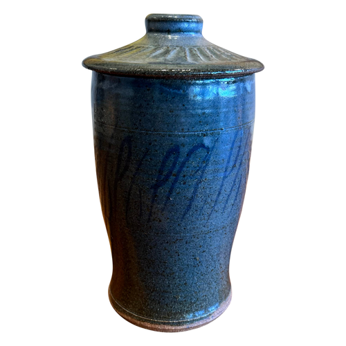 Blue Ceramic Lidded Vessel